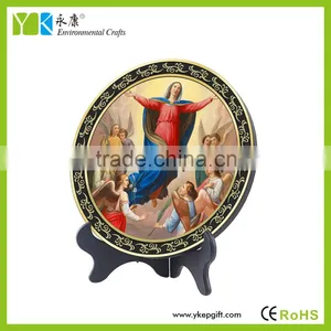 3D Resin Catholic Religious Statues Plate Shape for Decoration thumbnail-1