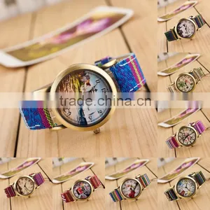 New Handmade Dial Denim Strap Wrist Watch thumbnail-1