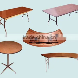 6FT Plywood Folding Round Table Used Party Rental Furniture For Sale thumbnail-4