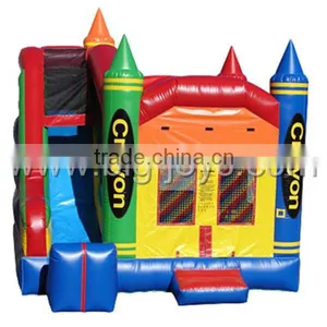 China Manufacture Durable PVC Tarpaulin Cheap Giant Inflatable Bouncer With Slide for Sale thumbnail-1