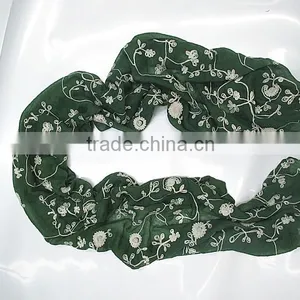 Pink Emboss Fashin Flower Scarf thumbnail-5