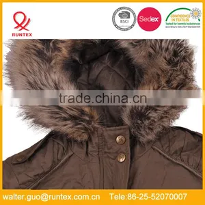 Ladies Casual Padded Jacket With Detachable Fake Fur in Hood RLJ060 thumbnail-4