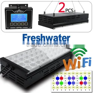 WiFi IOS Android Intelligent Freshwater Fish Live Led Aquarium Light Red and Green Cool White 24inch 180w Sunrise Sunset thumbnail-1