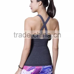 Cross Back Activewear Training Workout Fitness Padded Tank thumbnail-1
