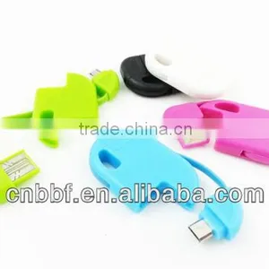 Keychain Micro Usb Cable for Iphone 4 Keychain Cable for ,iphone 5 Cable thumbnail-1
