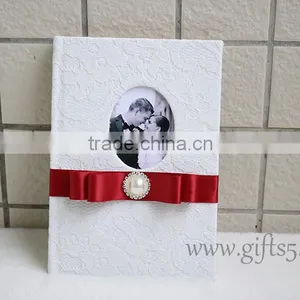 Wholesale Special Hard Cover White Wedding Guest Books thumbnail-3