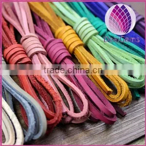 Wholesale Colorful 3mm Flat Real Leather Cord for Pet Collar Chain Bracelet Necklace Flat Leather Cord thumbnail-1