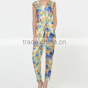 Wholesale Fantasy Print Capri Woman Sleeveless Long Jumpsuits for Summer thumbnail-6