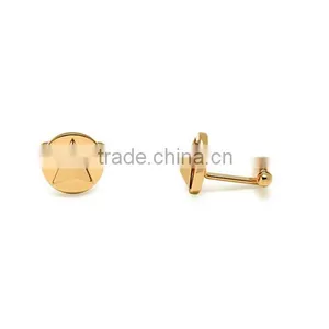 Stainless Steel Gold Plated 3D Insignia Cufflinks thumbnail-2