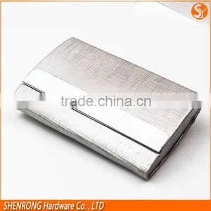 Double Swtichs Opening PU Leather Card Case Holder With Stainless Steel Strip and Magnetic Closure thumbnail-1