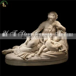 The Marble Naked Lady With Her Children Figure Statue thumbnail-1