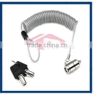 High Tension Retractable Spring Coil Cable Lock With Keys for Note Book thumbnail-1