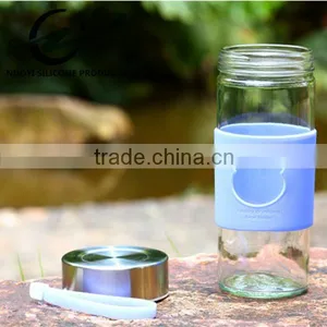 Cute Cat Shape Short Glass Bottle Silicone Cup Sleeve thumbnail-6
