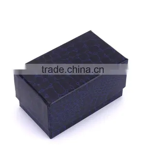 Chinese Factories Wholesale Custom Crocodile Grain Leather Watch Box, Blue Beautiful Gift Box thumbnail-3