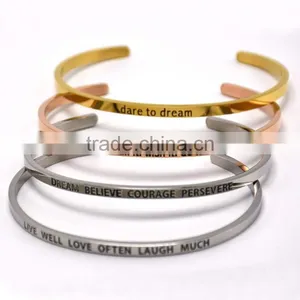 Top Selling White Gold Plated Stainless Steel Bangle Bracelet thumbnail-6