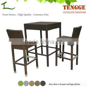 TG15-0025 Hot Sale Simple Outdoor Wicker High Dining Bar Set thumbnail-1