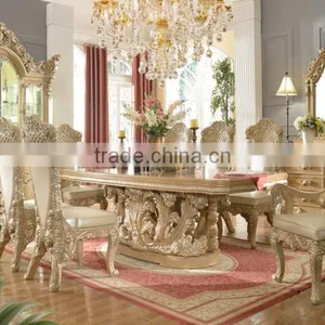 Luxurious Wooden Hand Carved European Royal King's Dining Chair And Matching Table Set(MOQ=1 SET) thumbnail-3