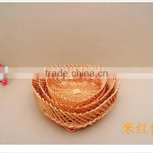 Natural Heart Shape Wickr Basket Heart Shape Wicker Gift Basket Heart Shape Wicker Chrismas Candy Basket thumbnail-2