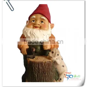 Popular Cute Fiberglass Resin Dwarf Statues With Cute Dog thumbnail-1