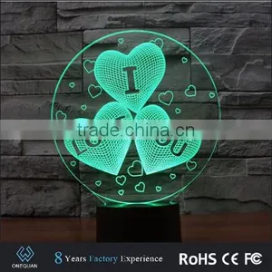 2017 Amazing Romantic Night Led Lamp Light 3d for Indian Wedding Gifts thumbnail-3
