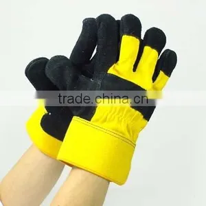 Black Cow Split Leather Work Gloves thumbnail-1