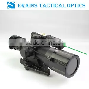 Compact 2.5-10X40 Rifle Scope Red Green Mil-Dot Reticle With Side Attached Green Laser Sight Scope With Quick Release Mount thumbnail-1