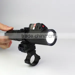 Tactical Professional Hunting 1000 Lumens CREE T6 LED Flashlight With Strobe Light Attached With Red Laser Sight thumbnail-2