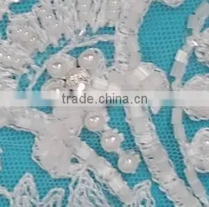 New Arrival Embroidered Lace Beaded Applique With Good Price thumbnail-3
