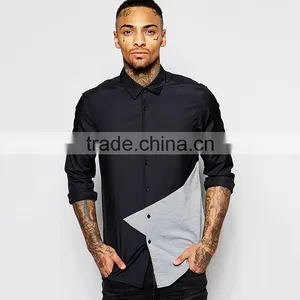 Asymmetric Cut And Sew Shirt Cheap Wholesale Gym Shirt thumbnail-1