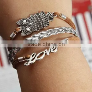 New Design Hot High Grade Jewelry Letters Leather Bracelet for Women thumbnail-6