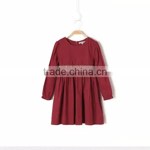 Children Cotton Frocks Designs Long Sleeve Flower Kids Girls Embroidered Puffy Smocked Party Dress thumbnail-4