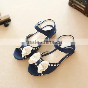 Zm35399a China Wholesale Leather Sandals Korean Childrens Bowknot Shoes thumbnail-5