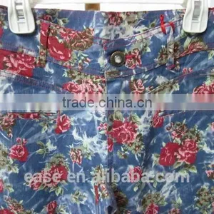 Women Denim Printing Fabric 95% Cotton 5% Spandex Sexy Tight Pants Wholesale to South American thumbnail-3