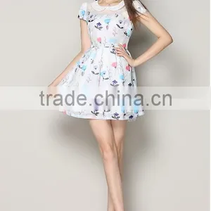2017 Summer Dress Women Imported Chiffon Cute Cheap Party Lace Sexy Mini Vestidos thumbnail-3