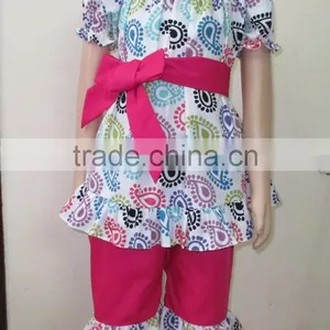 Wholesale Summer Peasant Top Pant Set for Infant Todler Girls thumbnail-1