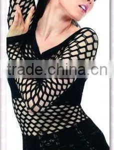 Hot Sexy Seamless Mesh Lady Long Sleeve Tigh Blouse thumbnail-1