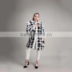 Myfur New Fashion Lady Style Real Raccoon Fur Jacket Overcoat thumbnail-2