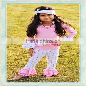 2017 Second Hand Clothing uk Girls Without Clothes Pink Ruffle Newborn Baby Clothes Set thumbnail-1