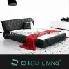 Black Leather Soft Bed, Modern Leather Soft Bed, Designed Leather Double Bed thumbnail-1