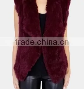 YR827 1*1 Knit Top Quality Fashion Design Factory Quality Ladies Rabbit Fur Gilet thumbnail-5
