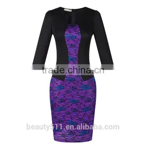 2017 New Style Bodycon Flower Dresses Floral Casual Plus Size SD31 thumbnail-2