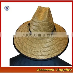 Australia Fedora Straw Surf Hat With Band and Adjustable Lanyard Lifeguards Straw Hat With Lining to Protect thumbnail-2