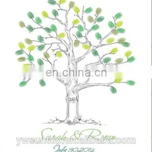 Heart Tree Fingerprint Canvas Painting Wedding Attendance Album thumbnail-1