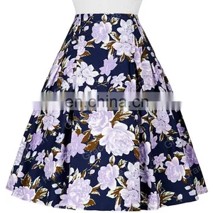 Grace Karin Occident Women Vintage Retro Floral Pattern Cotton Skirt 9 Patterns CL008925-2 thumbnail-2