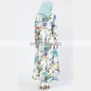 Custom Fashion Floral Dress Long Sleeve Muslim Jubah New Model Abaya in Dubai thumbnail-5