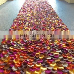Silk Rose Petal Fall Wedding Aisle Runner thumbnail-1