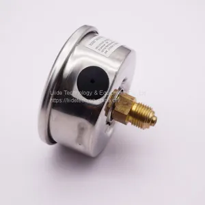 60mm Axial Back Connection Stainless Steel Oil Filled Anti-shock Pointer Pressure Gauge With Dual Scale thumbnail-3