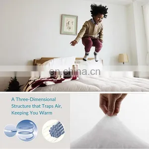Hypoallergenic Super Soft Breathable King Queen Size 500GSM Mattress Pads For Adults thumbnail-4