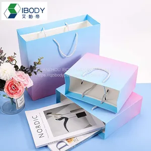 Customized High Quality White Cardboard Jewelry Gift Bag Boutique Supermarket Shopping Bag thumbnail-4