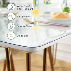 Fuxing PVC Soft Glass Waterproof Thermal Conductivity Coffee Mats Transparent Matte PVC Sheet Mat Plastic Table Xover thumbnail-5